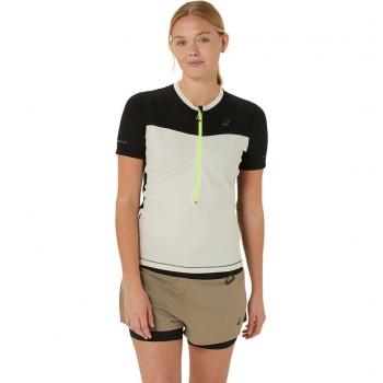 Camiseta Asics Fujitrail Half Zip Manga Curta Mulher