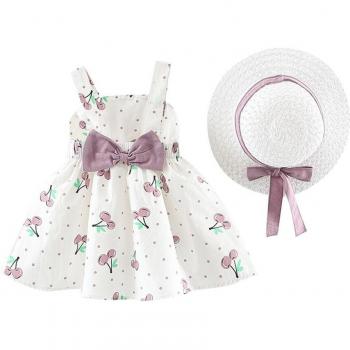 Vestido de Princesa para Bebés (6 M-24 M) con Sombrero a Juego