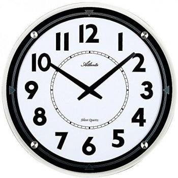 Atlanta 4434 Wanduhr Analog Leise Glas