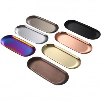 Silver Oval Cosmetic Tray