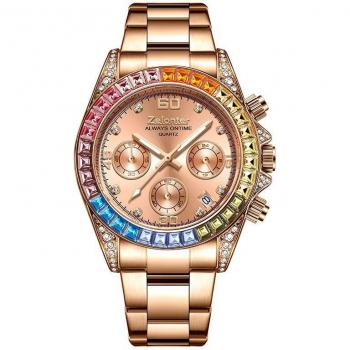Rose Gold Multi-Functional Chronograph Watch for Women