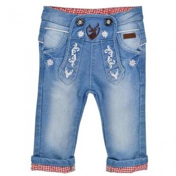BonDi Mini-Trachtenjeans Hirschl – Denimblau, Kindergöße 98