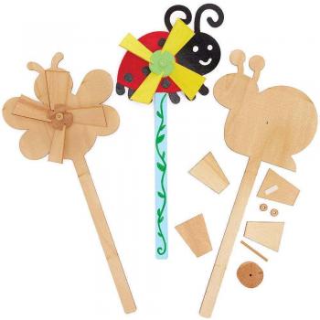 Insect Bug Wooden Windmill Kits (Pack of 4) for Kids