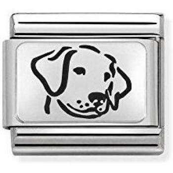 Ciondolo Cane Composable in Acciaio e Argento