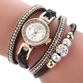Reloj casual redondo para mujer con detalles brillantes