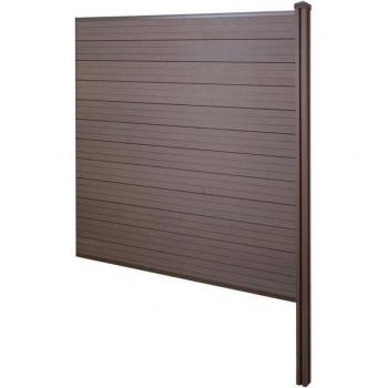 Sichtschutzzaun WPC Savoie, 188cm braun, mit Pfosten für Betonierung