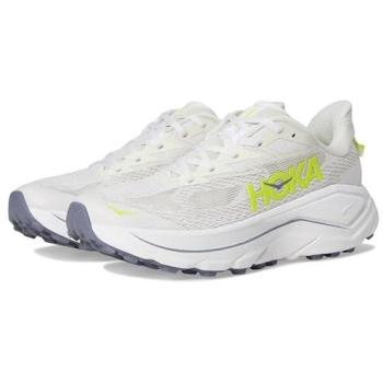 HOKA Women’s Challenger 8 Trail Running Shoes – White/Neon Citrus, 8.5