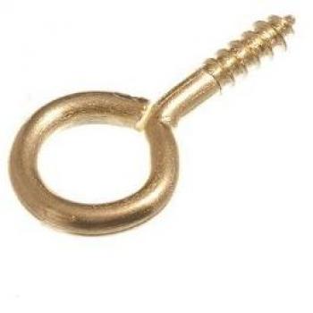 Brass-Coated 25mm Eye Screws x4, 2.2mm Hole – 2000 Pack