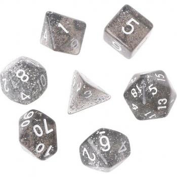 Ensemble de Dés Polyédriques Scintillants 7 pièces D20 D12 D10 D8 D6 D4