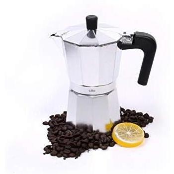 Induction‑Compatible Aluminum Moka Coffee Maker Silver