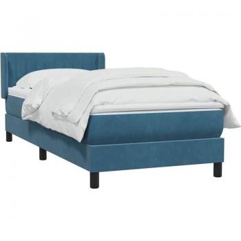 Bed Box con Colchón en Terciopelo Azul Profundo 80x210 – VidaXL