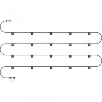 10m 20 Light Easy-Connect Festoon String Lights Black Rubber Cable