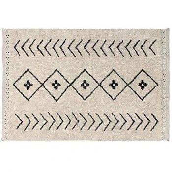 Lorena Canals Washable Rug for Kids' Room Bereber Rhombs Natural/Black