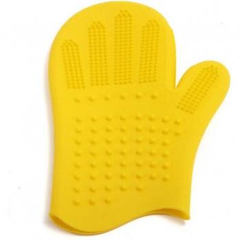Guante de silicona para cepillar gatos