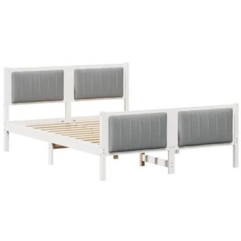 VidaXL 140 × 200 cm Pine Bed Frame – Classic White & Light Grey