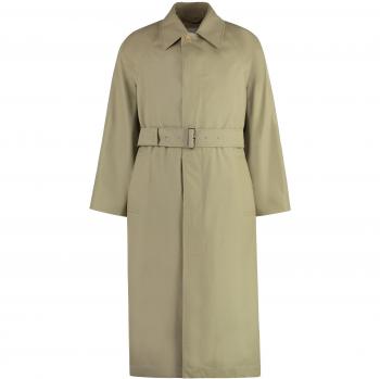 Burberry Men's Ecru Cotton Trench Coat with Belt | Classic Style