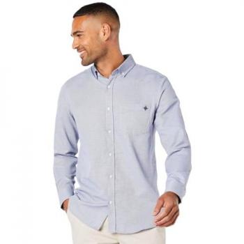 Medium Navy Long‑Sleeve Pattern Shirt for Men