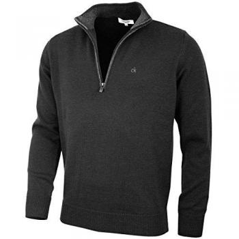 Calvin Klein Golf Brand Cotton Half-Zip Sweater for Men – Black XL