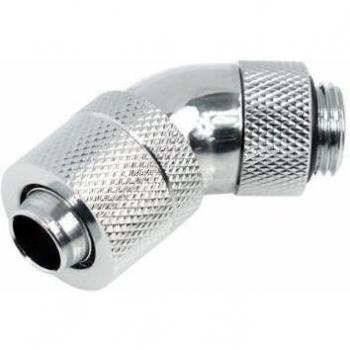 Conector Reversible AlphaCool 17151 HF 13/10 – 10x1.5 mm, 45°, G1/4, Cromado