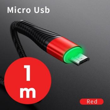3A Micro USB Charger Cable with LED Light for Samsung and Huawei Phones