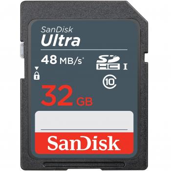 SanDisk Ultra 32GB SDHC Class 10 Memory Card (Black) – Up to 48 Mbps