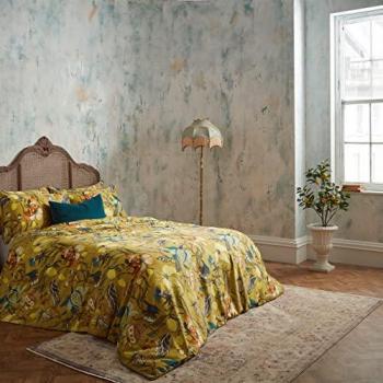Edinburgh Weavers Morton 200 Thread Count Floral Premium Cotton Sateen Piped Duvet Cover Set