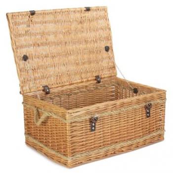 Red Rope‑Handled Picnic Basket 62cm – Unlined