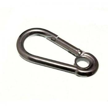 Premium Snap Spring Clip Carbine Hook with Eye 6mm 1/4 Inch BZP Steel (Pack of 100)