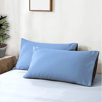 Monkey House | Federe in Tinta Unita, 100% puro cotone, Confezione da 2, Chiusura a Pattina, Morbida, leggera, traspirante, 52x82cm