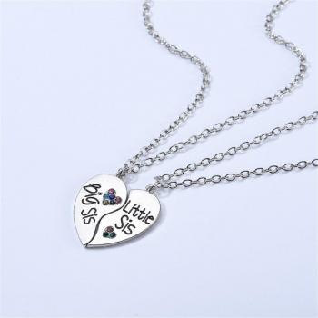Sisters Forever Hollow Heart Necklace Pair