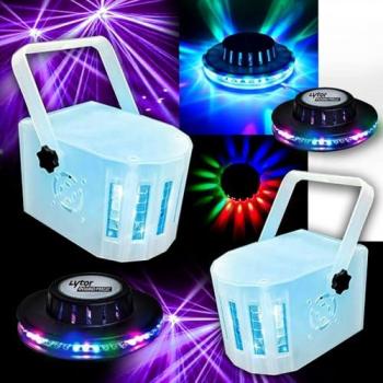 2 Mini Départements Kolor Lytor Éclairage Effet 4 LED RVBW + 2 Roundmagic Phénomènes OVNI