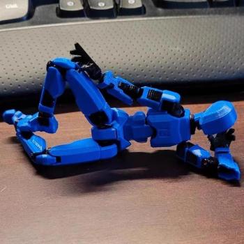 Figura de Acción 3D Titán T13 Robot en Tonos Negros y Azules