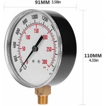 Manomètre compresseur d'air TS-Y91 1/4 NPT 0-300psi 20bar