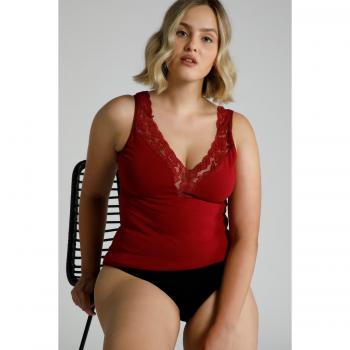 Plus Size Red Floral Lace Knit Tank, Women, Size 16/18, Cotton