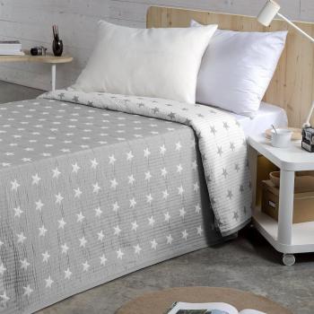 Colcha Bouti Ligera Sofia 10 para Cama de Matrimonio 135 cm, Color Gris