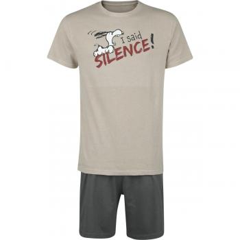 Herren‑Schlafanzug Peanuts Snoopy “I Said Silence” – 2‑Stück, multicolor