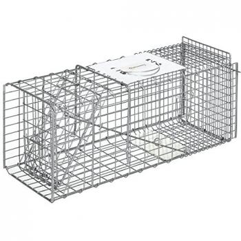 Cage pliable de capture pour petits animaux – OUTSUNNY – 2 portes, poignée – 66×24×30 cm – acier gris