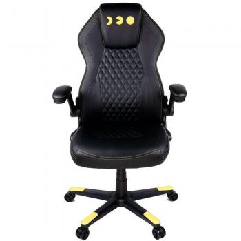 Sedia da gaming imbottita nera e gialla
