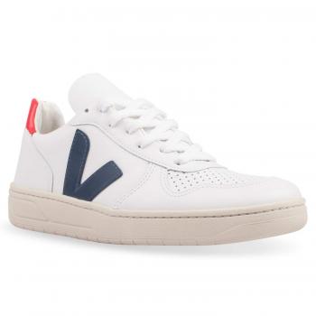 VEJA V-10 Leder Weiß Schwarz Rot Sneaker