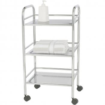 Wenko 12285100 – Carrello di Trasporto per Bagno/Cucina, 3 Ripiani, 41×75×32 cm