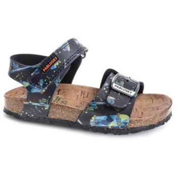 Sandalias de niño Pablosky de materiales reciclados con cierre adherente y confort en bio piel, color azul, talla 30 EU