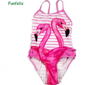 Schwimm-Charme: Flamingo‑Badeanzug für kleine Mädels (Funfeliz)