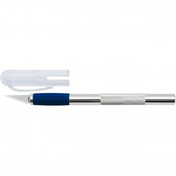 Scalpel Métallique Wedo 078621 : 3 lames argent/bleu incluses
