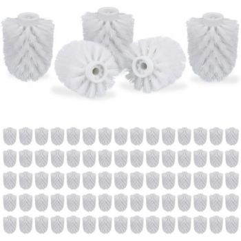 Set of 80 Relaxdays Loose Toilet Brush Heads – 9.5 mm Thread, 8 cm Diameter, White