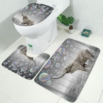 3D Printing Elephant Bubbles Toilet Rug Set