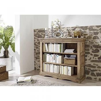 Sheesham Holz Hochregal LEEDS – 120 x 100 x 38 cm, 3 Schubladen