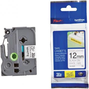 Brother P-touch TZe-S231 12mm zwart op wit extra sterke tape