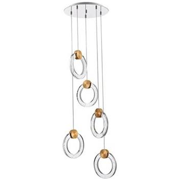 Sospensione Vetro Gold 5 LED