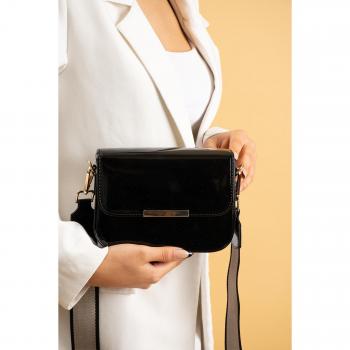 Borsa a spalla in pelle lucida BAG400 con chiusura magnetica