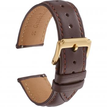 Cintura Orologio Calum Quick Release Pelle Autentica Marrone/Oro